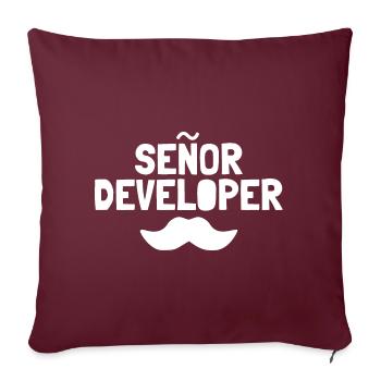 Senor Developer - Sofakissenbezug 45 x 45 cm - Burgunderrot - Vorne