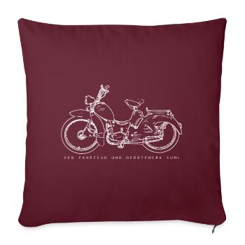 SIMSON - SR2 - DDR - VEB - Suhl - Sofakissenbezug 45 x 45 cm - Burgunderrot - Vorne