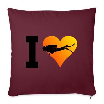 Plongée Plongée Femmes Plongée Plongée Sous-marine - Housse de coussin décorative 45 x 45 cm - bordeaux - Devant