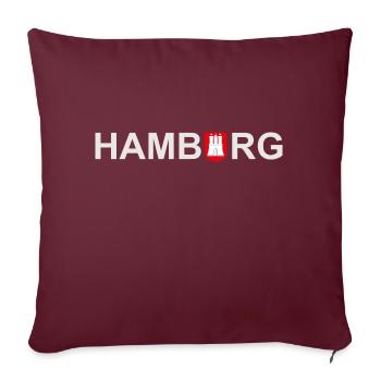 HAMBURG White - Sofakissenbezug 45 x 45 cm - Burgunderrot - Vorne