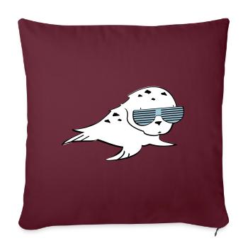 Robbe mit Shutter Shades - Sofakissenbezug 45 x 45 cm - Burgunderrot - Vorne