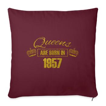reines sont nés en 1957 - l'or Anniversaire de la Reine - Housse de coussin décorative 45 x 45 cm - bordeaux - Devant