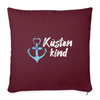 Ancre côtière enfant océan mer - Housse de coussin décorative 45 x 45 cm - bordeaux - Devant