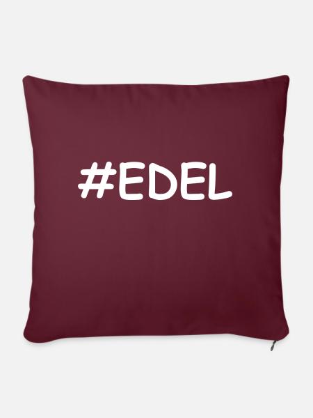 #EDEL in weiß - Sofakissenbezug 45 x 45 cm - Burgunderrot