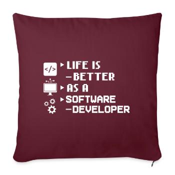 Développeur de logiciels de développement de logiciels - Housse de coussin décorative 45 x 45 cm - bordeaux - Devant