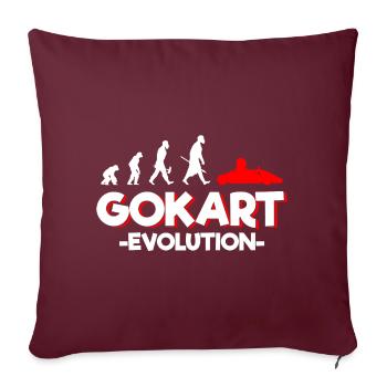 Course de karting de course de voitures de course - Housse de coussin décorative 45 x 45 cm - bordeaux - Devant
