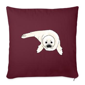 Seehund Baby - Sofakissenbezug 45 x 45 cm - Burgunderrot - Vorne