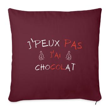 j'peux pas j'ai Chocolat - Housse de coussin décorative 45 x 45 cm - bordeaux - Devant