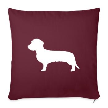 Teckel silhouette cadeau teckel teckel - Housse de coussin décorative 45 x 45 cm - bordeaux - Devant