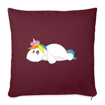 Einhorn Donut Kringel Unicorn Geschenk lustig - Sofakissenbezug 45 x 45 cm - Burgunderrot - Vorne