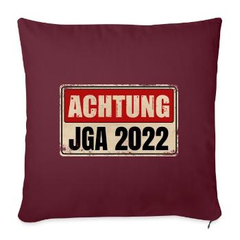 JGA 2022 JUNGGESELLENABSCHIED - Sofakissenbezug 45 x 45 cm - Burgunderrot - Vorne