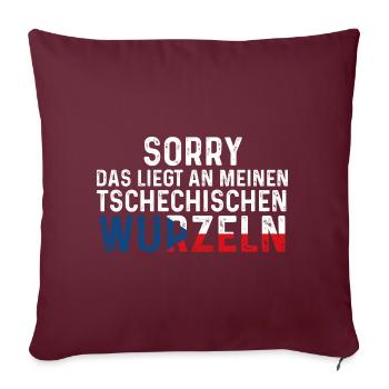 Tschechische Wurzeln Tscheche Tschechien - Sofakissenbezug 45 x 45 cm - Burgunderrot - Vorne
