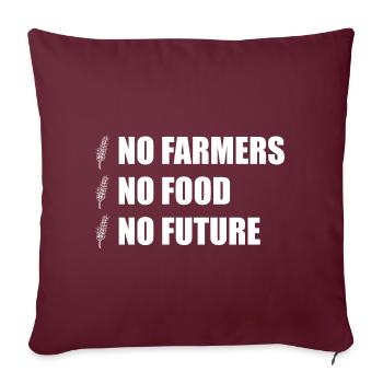 Pas d’agriculteurs Pas de nourriture Pas de manifestation de protestation des futurs agriculteurs - Housse de coussin décorative 45 x 45 cm - bordeaux - Devant