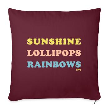 Sonnenschein Lutscher Regenbogen - Sofakissenbezug 45 x 45 cm - Burgunderrot - Vorne