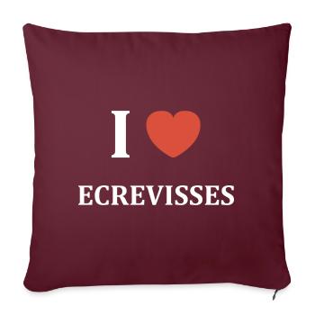 i love Ecrevisses - Housse de coussin décorative 45 x 45 cm - bordeaux - Devant