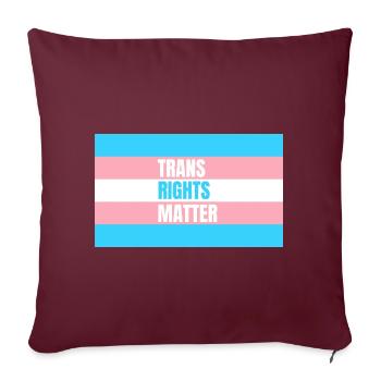 Les droits des personnes trans comptent - Housse de coussin décorative 45 x 45 cm - bordeaux - Devant