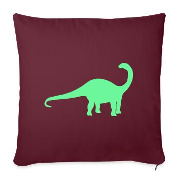 Neon Dino Silhouette - Sofakissenbezug 45 x 45 cm - Burgunderrot - Vorne