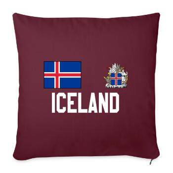 Islande - Housse de coussin décorative 45 x 45 cm - bordeaux - Devant