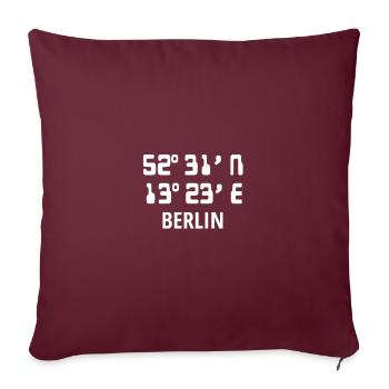 Berlin - Housse de coussin décorative 45 x 45 cm - bordeaux - Devant