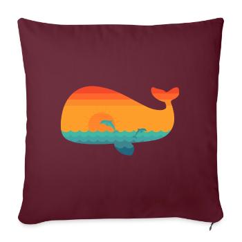 Whale (sun) - Sofa pillowcase 17,3'' x 17,3'' (45 x 45 cm) - burgundy - Front
