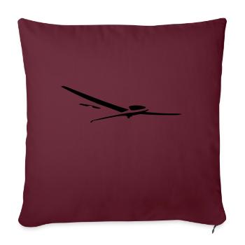 Planeur Planeur Planeur Pilote - Housse de coussin décorative 45 x 45 cm - bordeaux - Devant