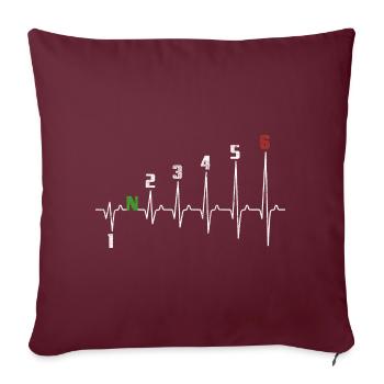 1N23456 Changement de vitesse moto - Adrénaline - Pouls - Housse de coussin décorative 45 x 45 cm - bordeaux - Devant
