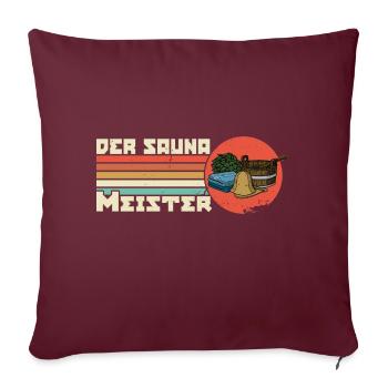 Der Sauna Meister Spa Massage Banja Saunaclub - Sofakissenbezug 45 x 45 cm - Burgunderrot - Vorne