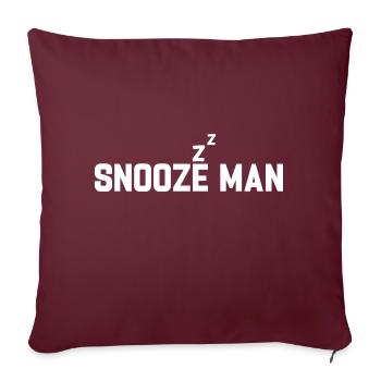 Late Riser Funny Snooze Man Nightshift - Housse de coussin décorative 45 x 45 cm - bordeaux - Devant