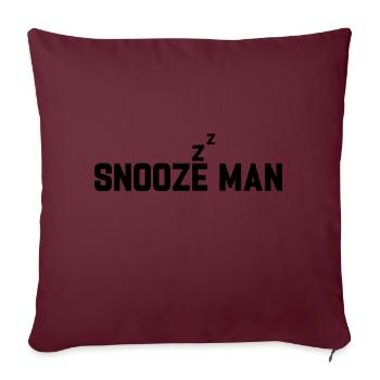 Late Riser Funny Snooze Man Nightshift - Housse de coussin décorative 45 x 45 cm - bordeaux - Devant