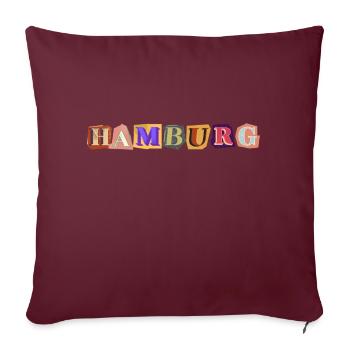Hambourg : une ville portuaire pleine de charme - Housse de coussin décorative 45 x 45 cm - bordeaux - Devant
