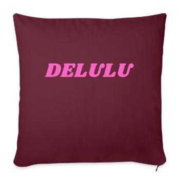 DELULU, Rose - Housse de coussin décorative 45 x 45 cm - bordeaux - Devant