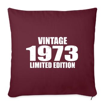 Millésime 1973 Anniversaire 1973 - Rétro 1973 - Housse de coussin décorative 45 x 45 cm - bordeaux - Devant