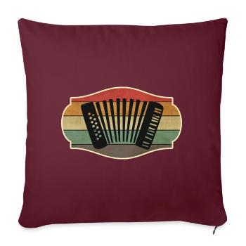 Retro Ziehharmonika Handharmonika Schifferklavier - Sofakissenbezug 45 x 45 cm - Burgunderrot - Vorne