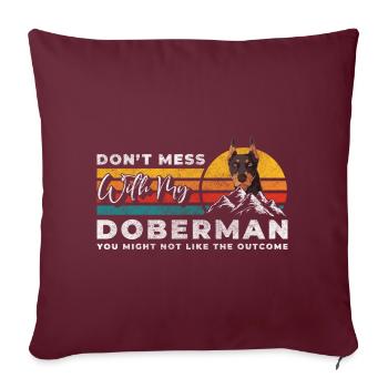 Chien de garde Propriétaire Chiot Chien Amour - Housse de coussin décorative 45 x 45 cm - bordeaux - Devant