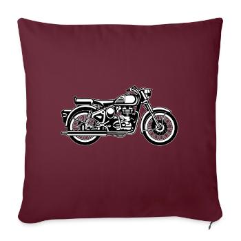 Moto / moto 02_schwarz blanc - Housse de coussin décorative 45 x 45 cm - bordeaux - Devant