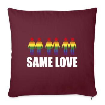 Same Love Arc-en-ciel drapeau homo LGBT - Housse de coussin décorative 45 x 45 cm - bordeaux - Devant
