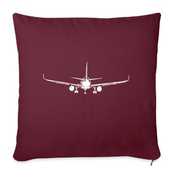 Avion vintage en approche - Housse de coussin décorative 45 x 45 cm - bordeaux - Devant