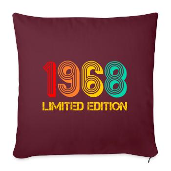 1968 Édition limitée Année de naissance 1968 Cadeau - Housse de coussin décorative 45 x 45 cm - bordeaux - Devant
