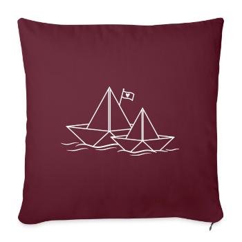 Bateaux en papier Les couples aiment le bateau en papier Bateau en papier - Housse de coussin décorative 45 x 45 cm - bordeaux - Devant