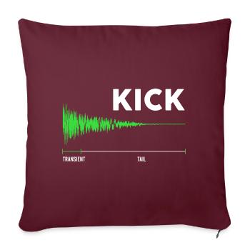 Drum Kick Effet sonore Batterie - Housse de coussin décorative 45 x 45 cm - bordeaux - Devant