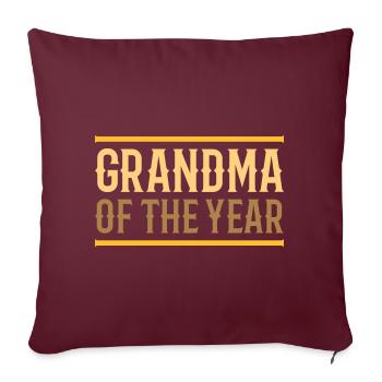 Grand-mère de l’année (lignes) - Housse de coussin décorative 45 x 45 cm - bordeaux - Devant