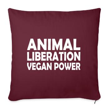 animal liberation Vegan power - Sofa pillowcase 17,3'' x 17,3'' (45 x 45 cm) - burgundy - Front
