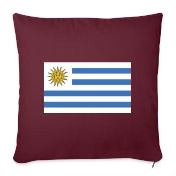 Drapeau national de l’Uruguay - Housse de coussin décorative 45 x 45 cm - bordeaux - Devant