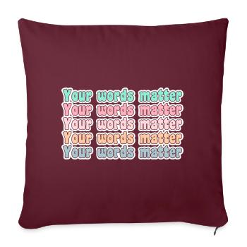 orthophoniste Speechie - Housse de coussin décorative 45 x 45 cm - bordeaux - Devant