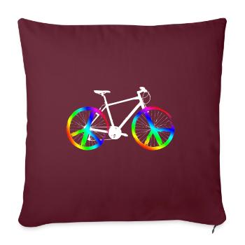 Vélo de la paix - Housse de coussin décorative 45 x 45 cm - bordeaux - Devant