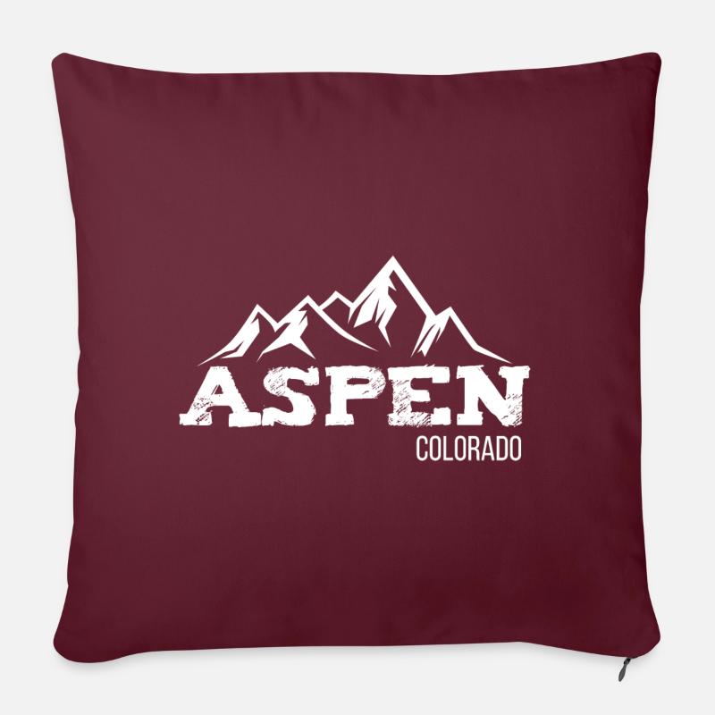 Aspen Colorado - Housse de coussin décorative 45 x 45 cm - bordeaux