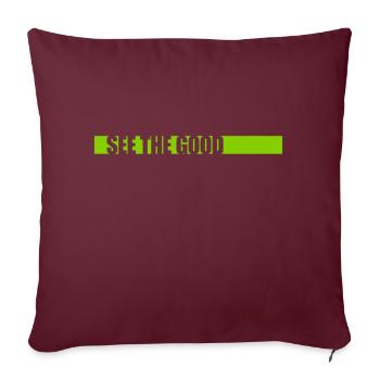 voir la bonne citation - Housse de coussin décorative 45 x 45 cm - bordeaux - Devant