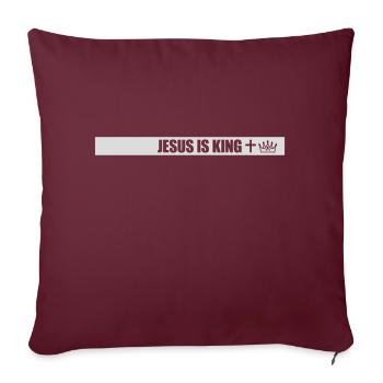 Citation de Jésus est roi - Housse de coussin décorative 45 x 45 cm - bordeaux - Devant