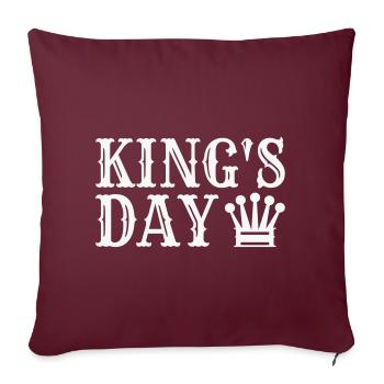 Kings Day Spruch mit Krone - Sofakissenbezug 45 x 45 cm - Burgunderrot - Vorne
