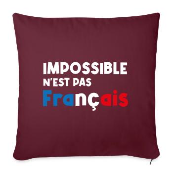 impossible n'est pas français - Housse de coussin décorative 45 x 45 cm - bordeaux - Devant